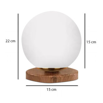 Alternative view of Φωτιστικό επιτραπέζιο Onda Megapap E27 ξύλινο -  γυάλινο χρώμα φυσικό - λευκό Ø15x22εκ.