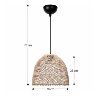 Alternative view of Φωτιστικό οροφής Miota Megapap E27 από μπαμπού μονόφωτο χρώμα φυσικό Ø30x70εκ.