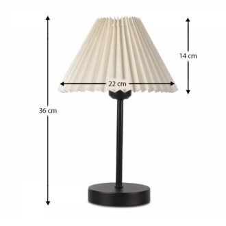 Alternative view of Φωτιστικό επιτραπέζιο Floi Megapap E27 μεταλλικό - ύφασμα Pvc χρώμα κρεμ Ø22x36εκ.