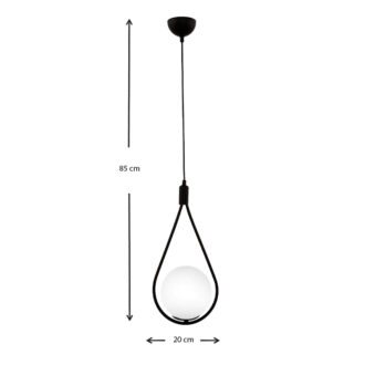 Alternative view of Φωτιστικό οροφής Shemesh Megapap E27 μεταλλικό μονόφωτο χρώμα μαύρο 20x20x85εκ.