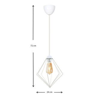 Alternative view of Φωτιστικό οροφής Nura Megapap E27 μεταλλικό μονόφωτο χρώμα λευκό 24x24x72εκ.