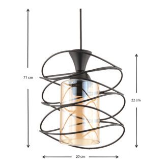 Alternative view of Φωτιστικό οροφής Sherwood Megapap E27 μεταλλικό μονόφωτο χρώμα μαύρο 20x20x71εκ.
