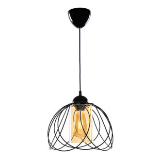 Φωτιστικό οροφής Abilene Megapap E27 μεταλλικό μονόφωτο χρώμα μαύρο 26x26x68εκ.