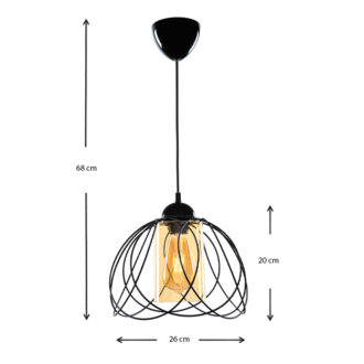 Alternative view of Φωτιστικό οροφής Abilene Megapap E27 μεταλλικό μονόφωτο χρώμα μαύρο 26x26x68εκ.