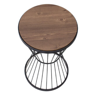 Alternative view of Τραπεζάκι βοηθητικό Hoffman Megapap μεταλλικό - Mdf χρώμα μαύρο - καρυδί 35x35x58εκ.