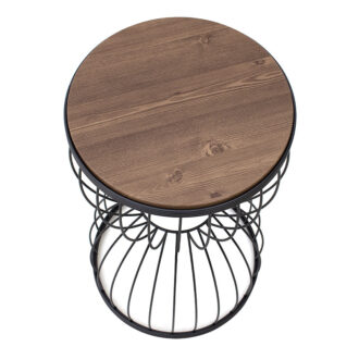 Alternative view of Τραπεζάκι βοηθητικό Pino Megapap μεταλλικό - Mdf χρώμα μαύρο - καρυδί 35x35x58εκ.