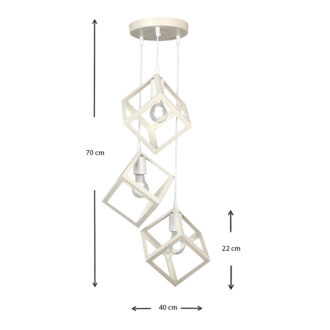 Alternative view of Φωτιστικό οροφής Thora Megapap E27 μεταλλικό τρίφωτο χρώμα λευκό 22x22x70εκ.