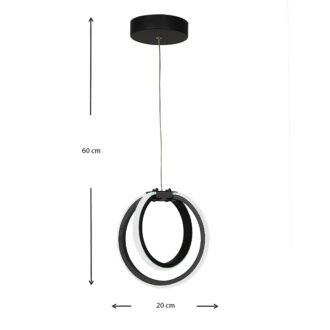 Alternative view of Φωτιστικό οροφής Led Jupiter Megapap μεταλλικό μονόφωτο χρώμα μαύρο 19x16x60εκ.