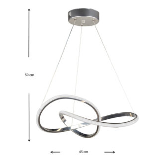 Alternative view of Φωτιστικό οροφής Led Luciano Megapap μεταλλικό μονόφωτο χρώμα ασημί 47x40x60εκ.