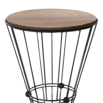 Alternative view of Τραπεζάκι βοηθητικό Girene Megapap μεταλλικό - Mdf χρώμα μαύρο - καρυδί 32x32x58εκ.