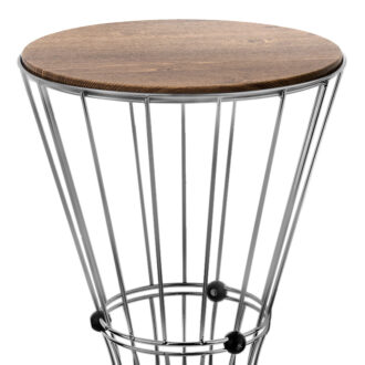 Alternative view of Τραπεζάκι βοηθητικό Girene Megapap μεταλλικό - Mdf χρώμα ασημί - καρυδί 32x32x58εκ.