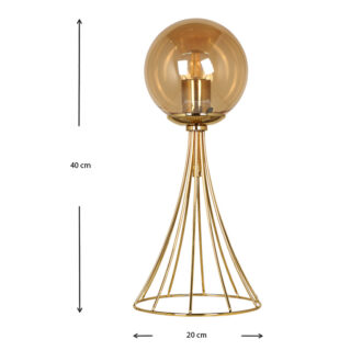 Alternative view of Φωτιστικό επιτραπέζιο Chavi Megapap E27 μεταλλικό χρώμα χρυσό 20x20x40εκ.