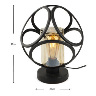 Alternative view of Φωτιστικό επιτραπέζιο Silvia Megapap E27 μεταλλικό χρώμα μαύρο 20x20x25εκ.