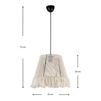 Alternative view of Φωτιστικό οροφής Braga Megapap E27 από σχοινί μονόφωτο χρώμα λευκό 30x30x75εκ.