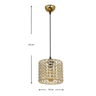 Alternative view of Φωτιστικό οροφής Deha Megapap E27 μεταλλικό - γυάλινο μονόφωτο χρώμα χρυσό 18x18x65εκ.