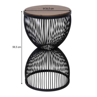 Alternative view of Τραπεζάκι βοηθητικό Stella Megapap μεταλλικό - Mdf χρώμα μαύρο - καρυδί Ø34,5x56,5εκ.