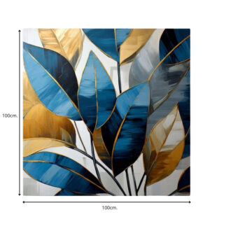 Alternative view of Πίνακας σε καμβά "Botanical Leaves" Megapap ψηφιακής εκτύπωσης 100x100x3εκ.