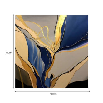Alternative view of Πίνακας σε καμβά "Dance of Gold and Blue" Megapap ψηφιακής εκτύπωσης 100x100x3εκ.