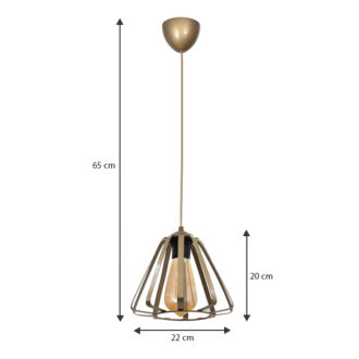 Alternative view of Φωτιστικό οροφής Teresa Megapap E27 μεταλλικό μονόφωτο χρώμα χρυσό Ø22x65εκ.