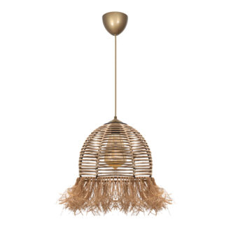 Φωτιστικό οροφής Varena Megapap E27 χάρτινο μονόφωτο χρώμα φυσικό Ø30x70εκ.