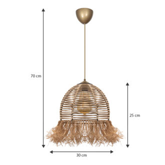 Alternative view of Φωτιστικό οροφής Varena Megapap E27 χάρτινο μονόφωτο χρώμα φυσικό Ø30x70εκ.