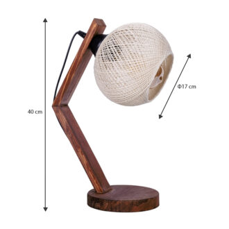 Alternative view of Φωτιστικό επιτραπέζιο Rope Megapap E27 ξύλινο - σχοινί χρώμα μπεζ - καρυδί Ø17x40εκ.