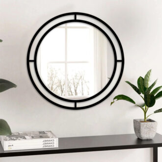 Καθρέπτης τοίχου Bubble Megapap αλουμινίου χρώμα μαύρο 57x2x57εκ.