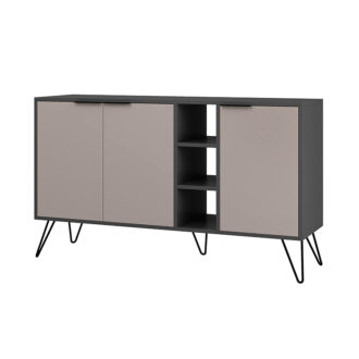 Alternative view of Μπουφές Clara Megapap χρώμα ανθρακί - ανοιχτή μόκα 142x35,6x83εκ.