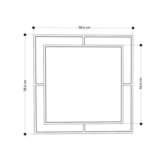 Alternative view of Καθρέπτης τοίχου Corner Megapap αλουμινίου χρώμα χρυσό 58,6x2x58,6εκ.