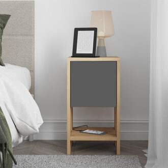 Alternative view of Κομοδίνο Ema Megapap χρώμα sapphire oak - ανθρακί 30x30x55εκ.