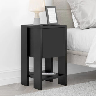 Κομοδίνο Ema Megapap χρώμα μαύρο 30x30x55εκ.