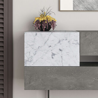 Alternative view of Μπουφές Eros Megapap γκρι ρετρό - λευκό εφέ μαρμάρου 145x40x82εκ.