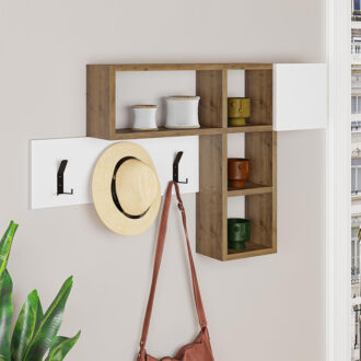 Alternative view of Κρεμάστρα τοίχου Game Megapap χρώμα sapphire oak - λευκό 99,5x15x61εκ.