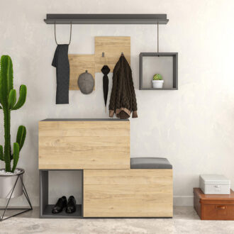 Alternative view of Έπιπλο εισόδου - παπουτσοθήκη Holdon Megapap sapphire oak/ανθρακί 120x36,5x87,5εκ.