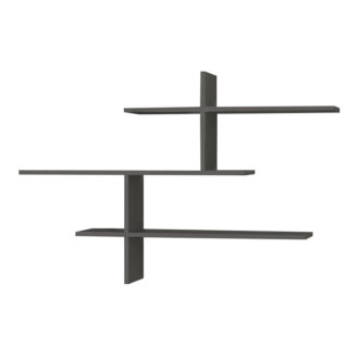Alternative view of Ραφιέρα τοίχου Leo Megapap χρώμα ανθρακί 123x22x80εκ.