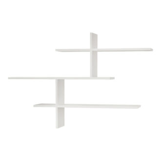 Alternative view of Ραφιέρα τοίχου Leo Megapap χρώμα λευκό 123x22x80εκ.