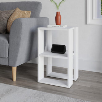 Alternative view of Κομοδίνο - Τραπεζάκι βοηθητικό Lonie Megapap χρώμα λευκό 34x30x55εκ.