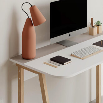 Alternative view of Γραφείο εργασίας Luton Megapap χρώμα ανοιχτή μόκα/λευκό 120x60x75εκ.