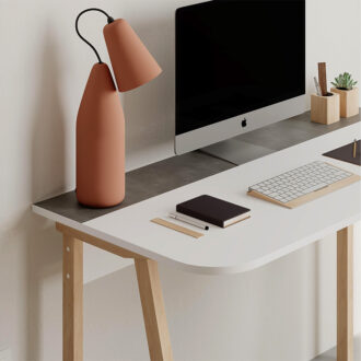 Alternative view of Γραφείο εργασίας Luton Megapap χρώμα γκρι ρετρό/λευκό 120x60x75εκ.