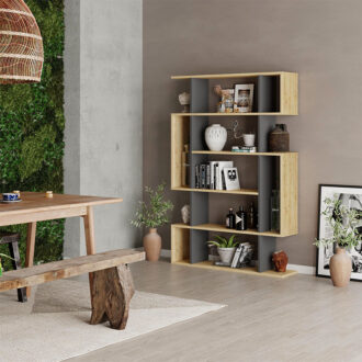 Alternative view of Βιβλιοθήκη Mito Megapap χρώμα sapphire oak - ανθρακί 108x25x161εκ.