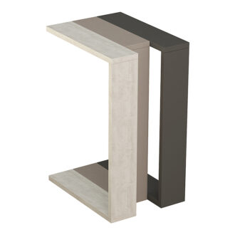 Alternative view of Τραπεζάκι βοηθητικό Muju Megapap ανοιχτή μόκα/λευκό αντικέ/ανθρακί 30x40x57εκ.