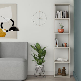 Alternative view of Βιβλιοθήκη Piri Megapap χρώμα sandstone 35x30x161εκ.