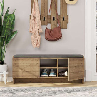 Alternative view of Παπουτσοθήκη Zulla Megapap χρώμα ανοιχτό καρυδί 110x37x43εκ.