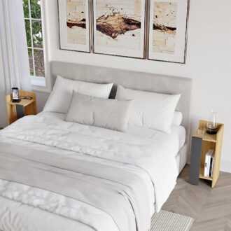 Alternative view of Κομοδίνο Elos Megapap σετ 2 τεμαχίων χρώμα sapphire oak - ανθρακί 25x27x60εκ.