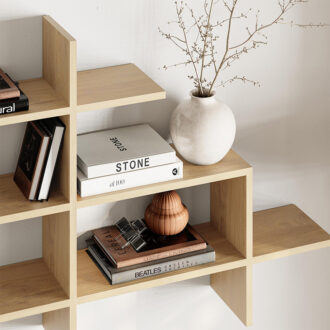 Alternative view of Ραφιέρα τοίχου Halic Megapap χρώμα sapphire oak 150x22x82εκ.