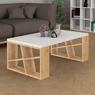 Τραπεζάκι σαλονιού Honey Megapap χρώμα sapphire oak - λευκό 105x60x40εκ.