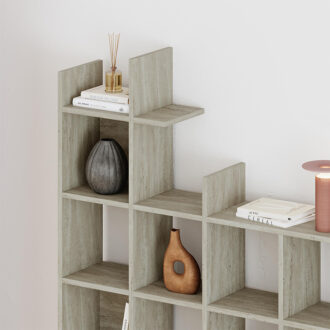 Alternative view of Βιβλιοθήκη Manco Megapap χρώμα neo travertine 122x25,5x188εκ.