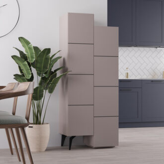 Ντουλάπι κουζίνας/μπάνιου - Παπουτσοθήκη Stair Megapap χρώμα ανοιχτή μόκα 62,2x37,4x156εκ.