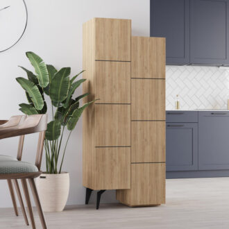Ντουλάπι κουζίνας/μπάνιου - Παπουτσοθήκη Stair Megapap χρώμα sapphire oak 62,2x37,4x156εκ.