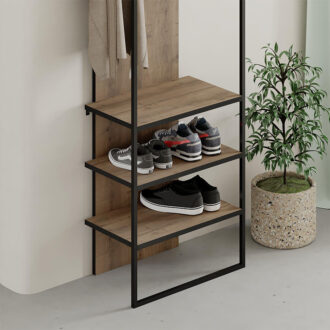 Alternative view of Έπιπλο εισόδου Archy Megapap χρώμα ανοιχτό καρυδί 53x31,7x180εκ.